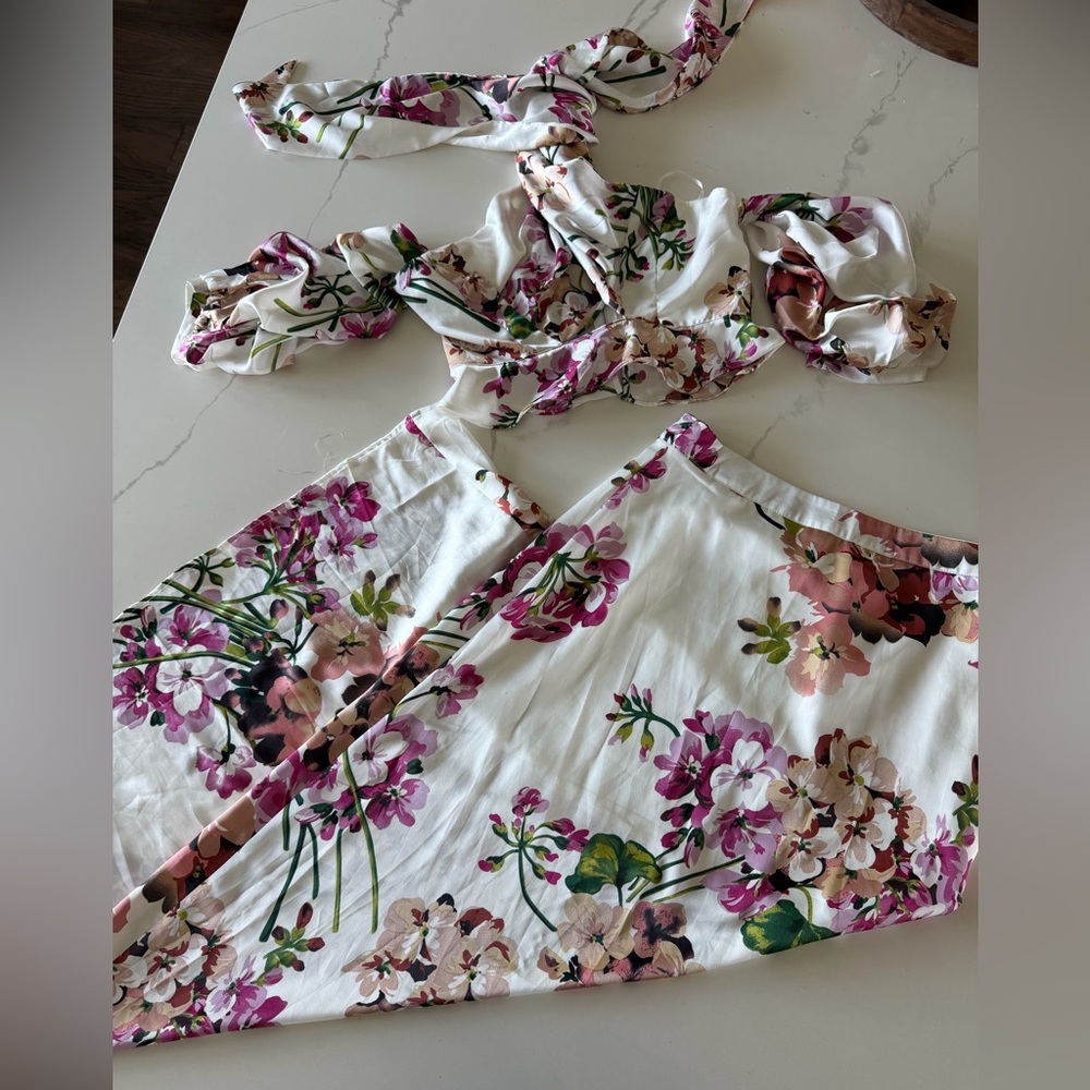 Floral Two-Piece Skirt Set
